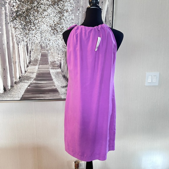 Banana‎ Republic Lavender 100% Silk Sleeveless BowDress NWT - Size 10 - Picture 5 of 9